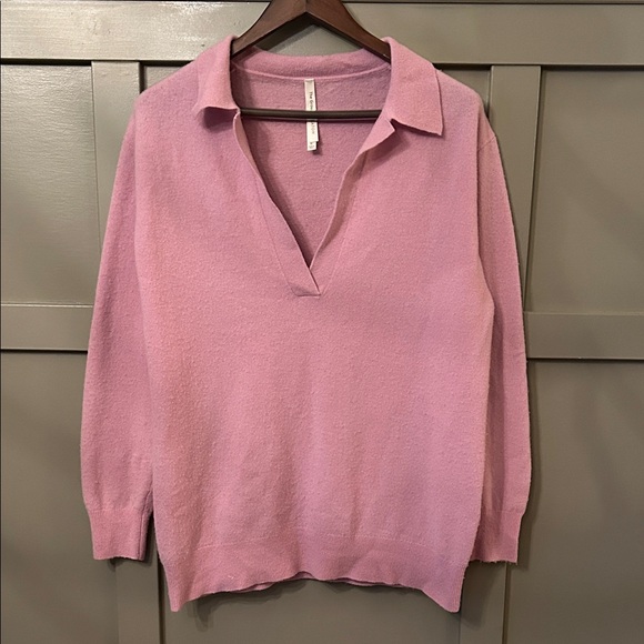 Aritzia Sweaters - Aritzia Babaton Circuit Polo Sweater Merino Wool Lilac Pink Lavender Size Medium